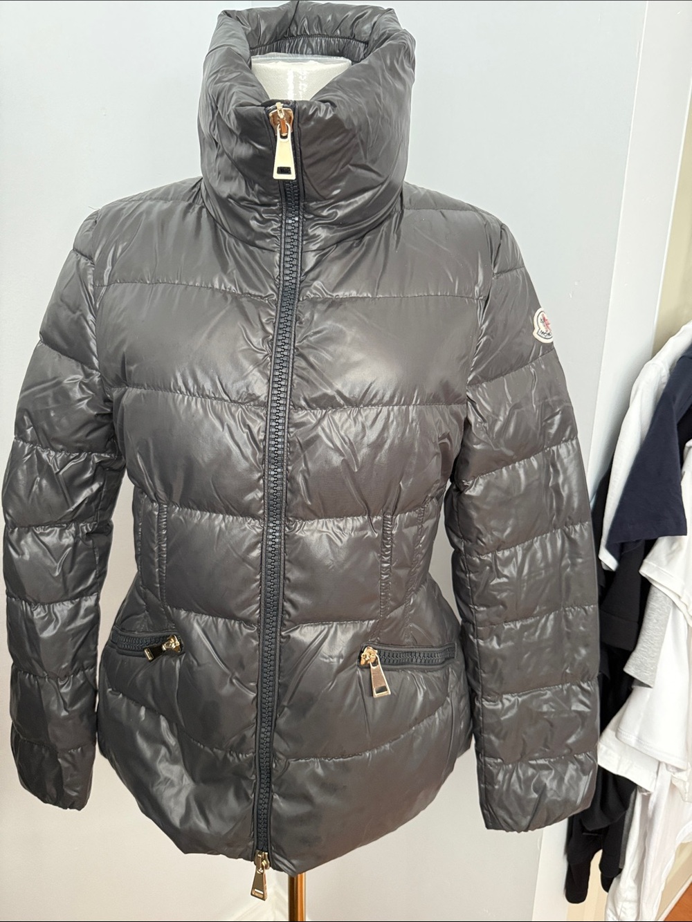 Moncler Women's Charcoal Gray Quilted Puffer Jacket